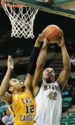 Rod Rucker posted 20 points and 12 rebounds for his eighth double-double of the season