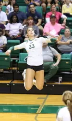 Sophomore Sam Skinner tallied 18 kills in the win over North Texas.