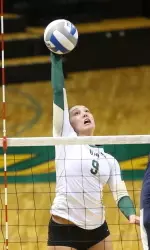 Senior Ally Slaughter put down 11 kills in the first-round win over Rice.
