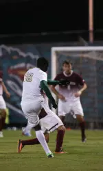 Senior midfielder Moses Adeniran tallied a goal in his final regular season match at West Campus Field.