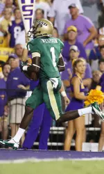 Jamarcus Nelson runs after the catch.