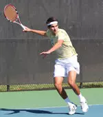Freshman Luiz Felipe Pinto was a singles winner at No. 5 Wednesday.