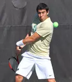 Rafael Rondino was leading a tight singles match at No. 3 when play was halted.