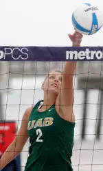 UAB's Sam Serley teamed with Alison Woods to pick up a win on Saturday.