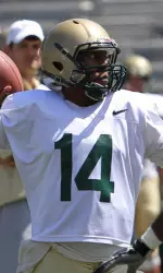 QB Jonathan Perry, who was 5-for-10 in last Saturday's scrimmage, is part of a quarterback group that has impressed head coach Garrick McGee.