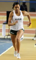 Shelby Barker is sixth after the first day of the C-USA heptathlon.