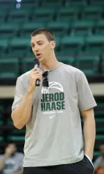 Tyler Hansbrough fielded questions from campers at the 2013 Jerod Haase Basketball Camp on Thursday.