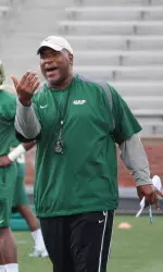 Defensive coordinator Reggie Johnson met with the media Wednesday to discuss Saturday's season-opener.