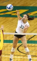 Sophomore Sam Skinner tallied her second-straight double-double with 10 kills and 10 digs against Georgia State.