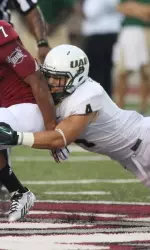 UAB defender Jake Ganus making a tackle against Troy last week.