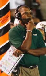 Head Coach Garrick McGee will lead the Blazers against No. 9 LSU on Saturday.