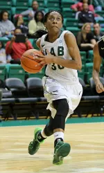 Senior Ashley Grimes finished with 15 points, five assists and three steals against Marshall.