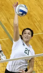 Senior Kiriana Hirini led the Blazers with nine blocks against UTEP.