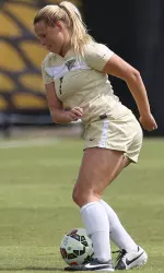 Senior midfielder Kelsey Waechter nearly tallied her first points of the season, hitting the cross bar in the 60th minute at WKU on Oct. 19.