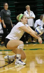 Sophomore Emma Schroer averaged 4.00 digs per set in UAB's two wins last week.
