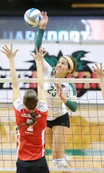 Senior Bethanie Thomas led UAB with a season-high 16 kills and five blocks against Alabama State.