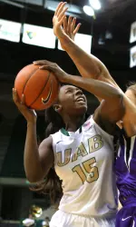 Junior Brittany Winborne finished with nine points and nine rebounds for UAB.