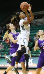 Senior Janae Smith finished with a double-double, scoring 20 points and recording 12 rebounds on Tuesday night.