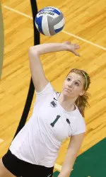 Senior Sara Rishell tied her career-best with a .700 attack percentage against North Texas.