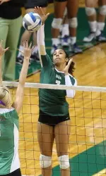 Sophomore Gabby Deshotel had a team-high 10 kills on Friday night.