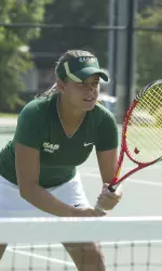 UAB's Amy Lowther fell in a tough three-set battle at the No. 2 court.