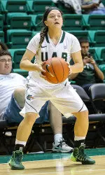 Junior Miranda Burroughs was 4-of-5 from three-point range in the win over Florida Atlantic.