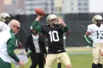 The Blazers went through their sixth practice of the spring Sunday afternoon.