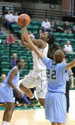Sophomore Brittany Winborne earned the second double-double of her career.