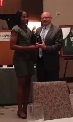 Senior Karisma Chapman received the team MVP award for the 2013-14 season.