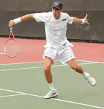 Chris Helliar (above) and doubles partner Mitchell Martell won their match Friday over the No. 47-ranked duo.