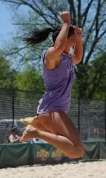 Senior Ally Slaughter celebrates a win at the No. 5 spot.