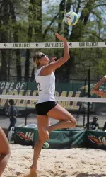 Seniors Sam Serley and Alison Woods earned a win on senior day.