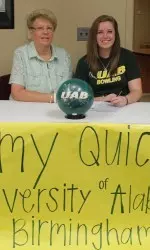 Amy Quick signed her National Letter of Intent to join the UAB bowling team in 2014-15