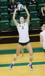 Amber Treace came in and dished out 12 assists in the third set.