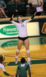 Junior Sydney Nelson had a match-high 18 kills against Georgia State.