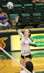 Junior Sydney Nelson had eight kills against Ohio State.