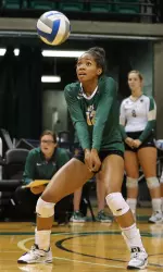 Freshman Alexis Howell tallied a career-high 27 digs against Samford.
