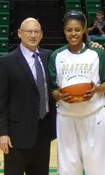 Senior Janae Smith was recognized prior to the Louisiana Tech game for reaching 1,000 career points.