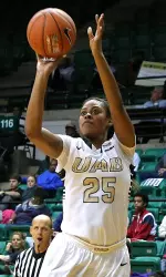 Senior Janae Smith recorded a double-double with 21 points and 10 rebounds against Old Dominion.
