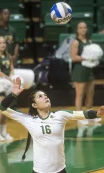 Freshman Emily Martinez tallied nine digs and one service ace in the match.