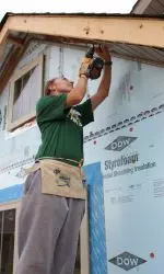Blazers participate in 2015 Habitat House build.