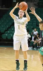 Senior Miranda Burroughs ranks third in C-USA in 3-point field goal percentage.
