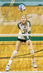 Haley Jared tallied 10 digs and four block assists in UAB's five-set win.