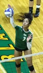 Gabby Deshotel recorded her third double-double of the season.