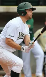 Evan Peterson crushed his first home run of the season Tuesday night at Samford.