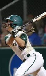 Junior JoJo Fallen leads the Blazers with 10 RBIs this season after her two-run home run.