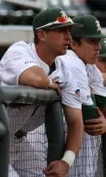 Junior Riley McCown heads up the Green and Gold lineup, batting a hot .400 in his last five games.