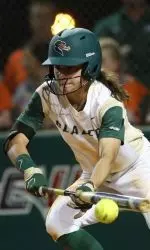 Shortstop Caitlin Attfield extends hitting streak to seven games.
