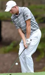 Sophomore Lee Hodges shot a team-best 70 in the first round and a 75 in the second to put him in a tie for 15th at three-over.