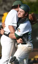 Closer Thomas Lowery and catcher Mitch Williams